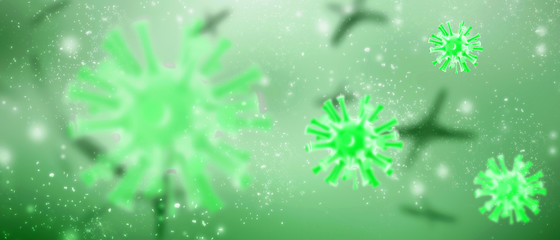 3d rendering Virus bacteria cells background