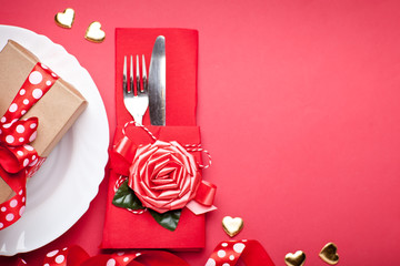 Valentine's day card. Background with copy space. Selective focus. Horizontal.