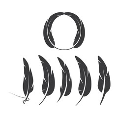 Feathers icon Vector Illustration design Logo