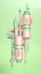 Fototapeta premium Modern minimalism futuristic background with cubes and balls. 3d illustration, 3d rendering.