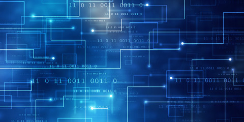 2d illustration Abstract futuristic electronic circuit technology background