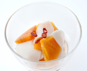 カブと柿のなます