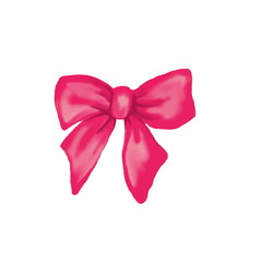 red pink  bow isolated on white background