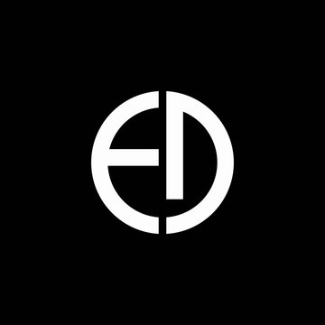 ED monogram logo circle ribbon style design template