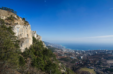 Fototapeta na wymiar View from the cliff of Stavri Kaya