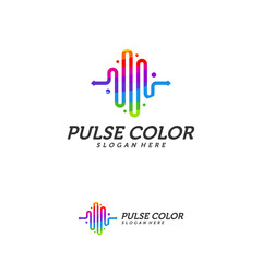 Colorful Pulse Logo minimalist vector, Colorful Pulse Icon Template, Creative design