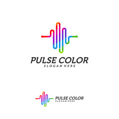 Colorful Pulse Logo minimalist vector, Colorful Pulse Icon Template, Creative design