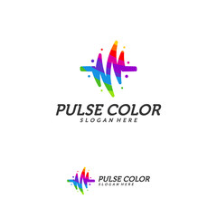 Fototapeta na wymiar Colorful Pulse Logo minimalist vector, Colorful Pulse Icon Template, Creative design