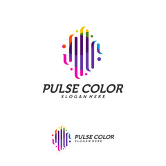Fototapeta premium Colorful Pulse Logo minimalist vector, Colorful Pulse Icon Template, Creative design