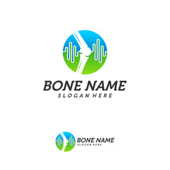 Bone Joint Pulse Logo Design Inspiration, Bone Health logo design concept, Bone Treatment logo template vector, Creative icon