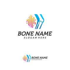 Bone Joint Pulse Logo Design Inspiration, Bone Health logo design concept, Bone Treatment logo template vector, Creative icon
