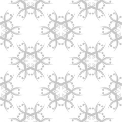 Floral seamless pattern. Gray flowers on white background for wallpapers and textile