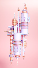 Fototapeta premium Modern minimalism futuristic background with cubes and balls. 3d illustration, 3d rendering.