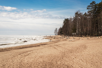 winter landscape on the North sea coast