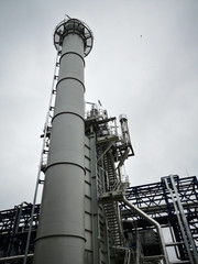 Vent chimneys in power plants.