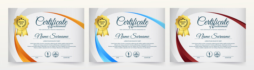Membership certificate best award diploma set.
