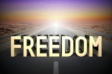 Freedom concept, road - 3D rendering