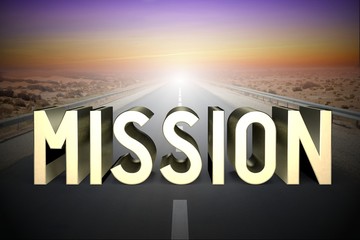 Mission concept, road - 3D rendering