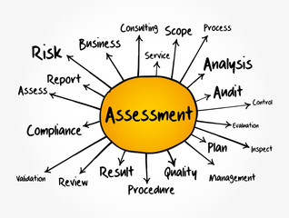 ASSESSMENT mind map flowchart, business concept for presentations and reports