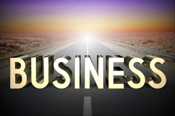 Business concept, road - 3D rendering