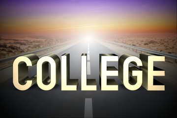 College concept, road - 3D rendering