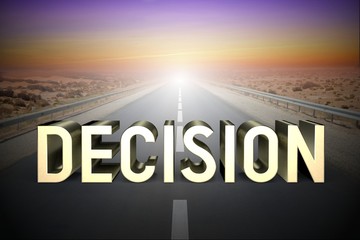 Decision concept, road - 3D rendering