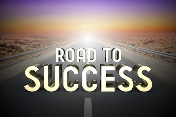 Road to success concept, road - 3D rendering