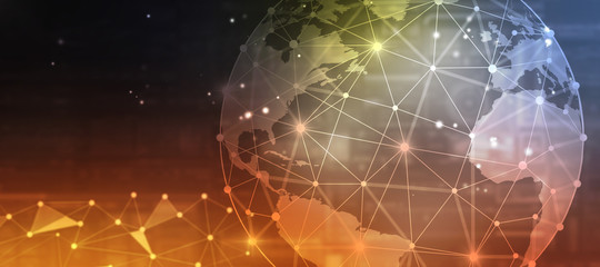 2d illustration Abstract futuristic electronic circuit technology background