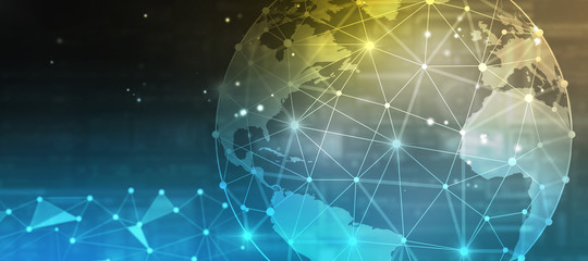 2d illustration Abstract futuristic electronic circuit technology background