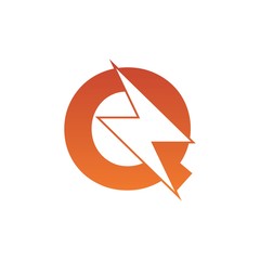 Letter Q thunder power shape logo icon. Electrical Icon logo concept.