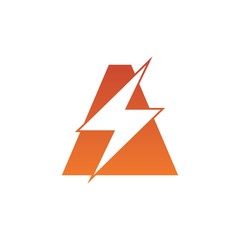 Letter A thunder power shape logo icon. Electrical Icon logo concept.