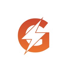 Letter G thunder power shape logo icon. Electrical Icon logo concept.