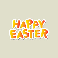 Happy Easter lettering for banner, postcard, label, poster design element. Vector illustration.