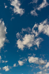 Beautiful blue sky with white clouds as a natural background.