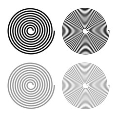 Spiral Helix Gyre icon outline set black grey color vector illustration flat style image
