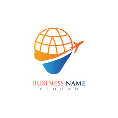 Air Travel in World Logo Template Design Creative Symbol, Icon