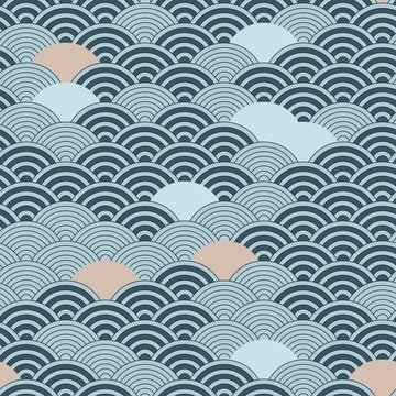 Seamless vector ornament with traditional Japanese wave