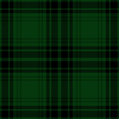 Green and black tartan plaid. Stylish textile pattern.