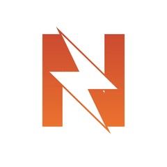 Letter N thunder power shape logo icon. Electrical Icon logo concept.