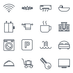 Hotel set Icons template color editable. Hotel symbol vector sign isolated on white background illustration for graphic and web design.