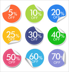 modern colorful sale stickers collection