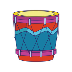 colorful drum icon, flat design