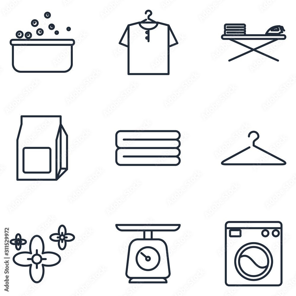 Aufkleber laundry set icons template color editable. laundry symbol vector sign isolated on white background i