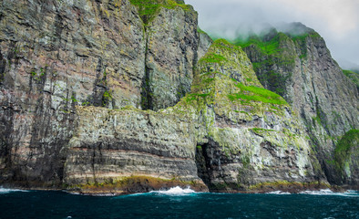 Vestmanna cliffs in the Faroe Islands profile view