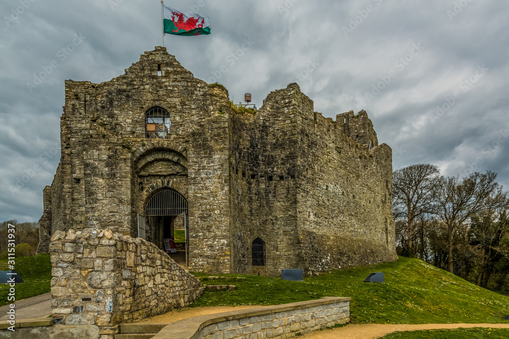 Wall mural oystermouth castle, swansea, wales, uk