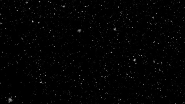 Falling snow on a black background. Realistic large and small snowflakes on the wind