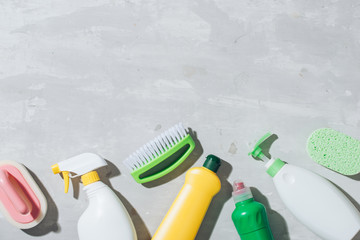 House cleaning product on tiled floor
