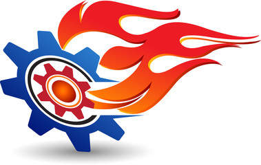 Obraz premium flame gear logo