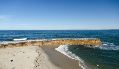 Morning surf at Childrens pool in La Jolla