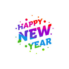 New Year colorful banner, logo for your seasonal holidays flyers, greetings and invitations, christmas themed congratulations and cards.Template for brochures, business diaries.Vector illustration.